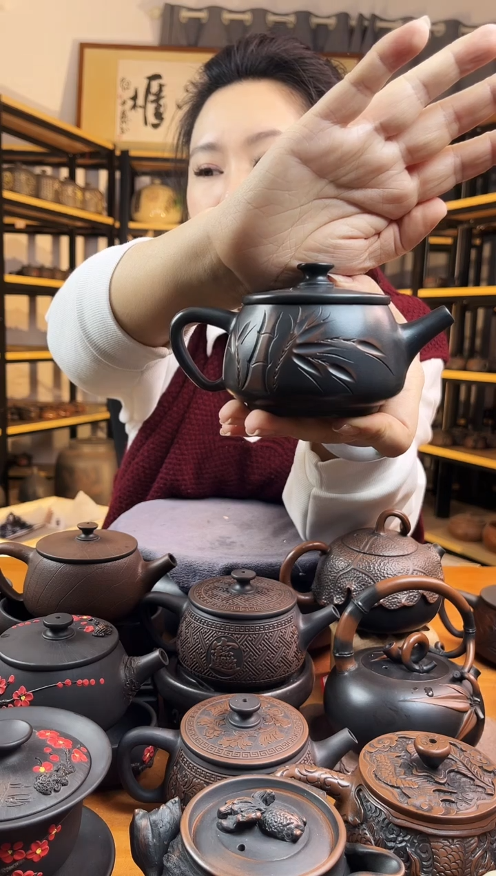 【闪购商品】壶瑕疵无礼盒 竹子 大口汉瓦半雕 