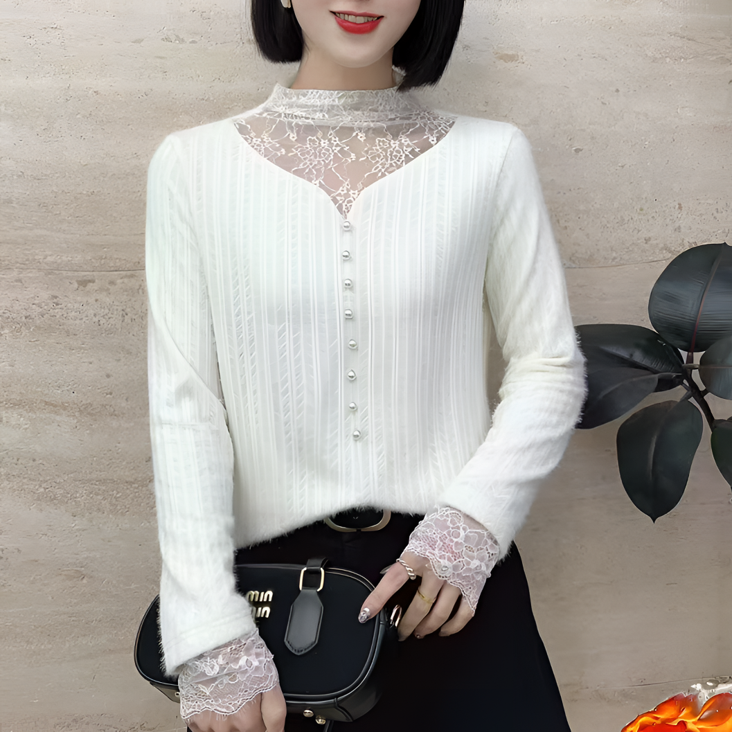 【玲子现货】（不起球)纯色气质风显瘦上衣女