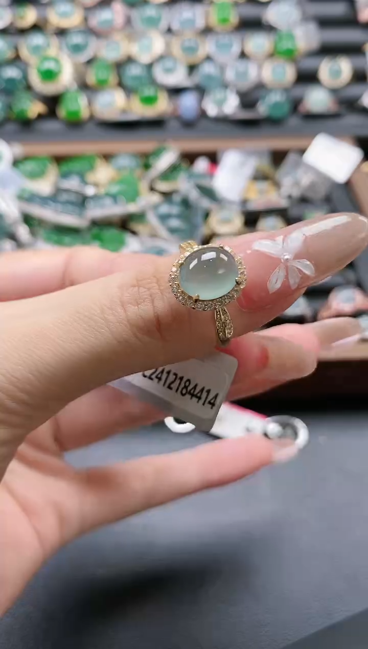 【闪购商品】翡翠戒指银S925镶嵌51511