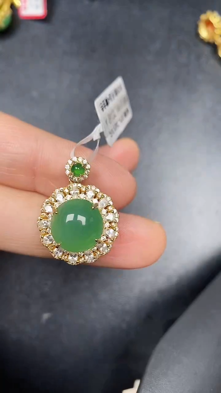 银S925镶嵌戒指翡翠3790