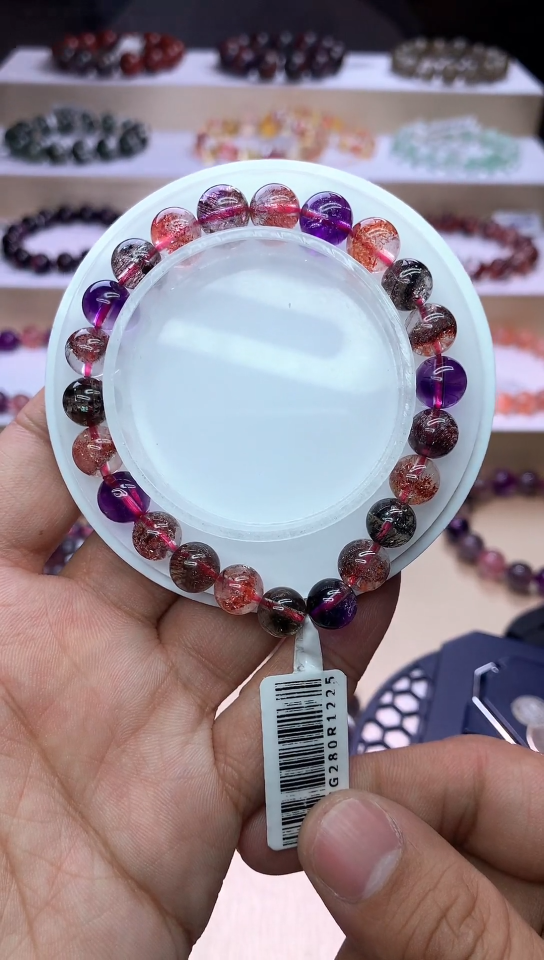 【闪购商品】水晶手链未镶嵌黑加仑超七单圈8m+