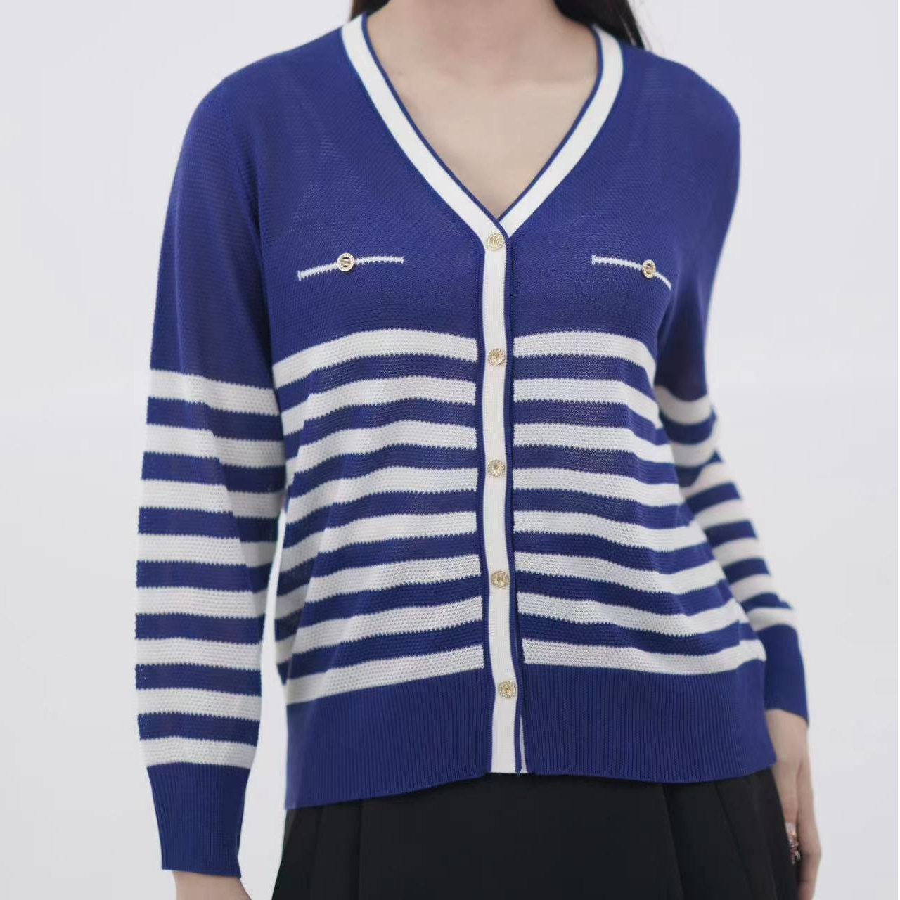 301#新款条纹长袖针织衫时尚百搭50