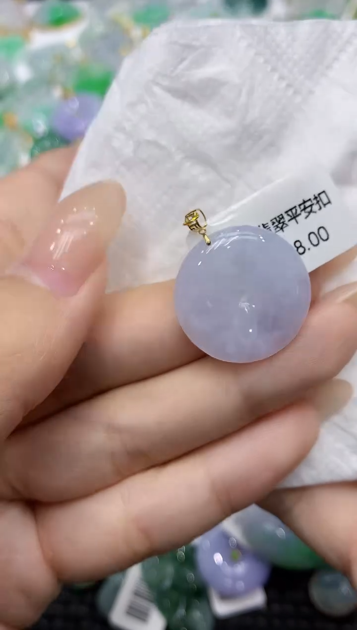 颈饰18K金镶嵌翡翠111111111111