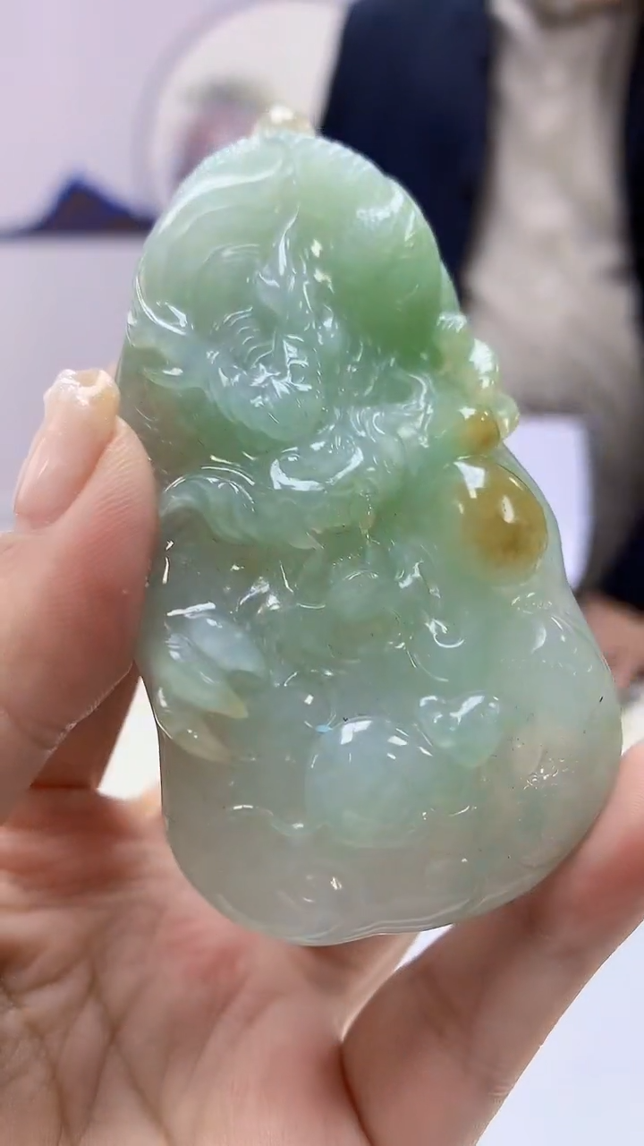 【闪购商品】定制翡翠未镶嵌4969ms-毛货45龙牌