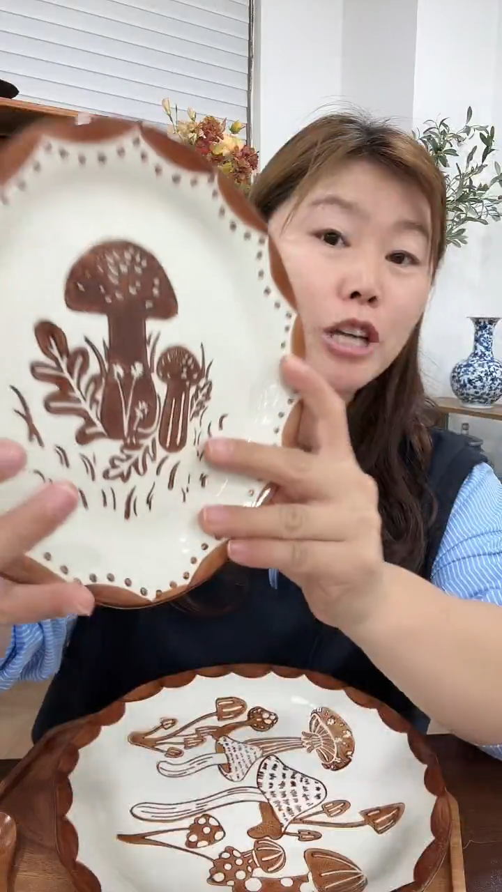 陶美拉德蘑菇盘子2个