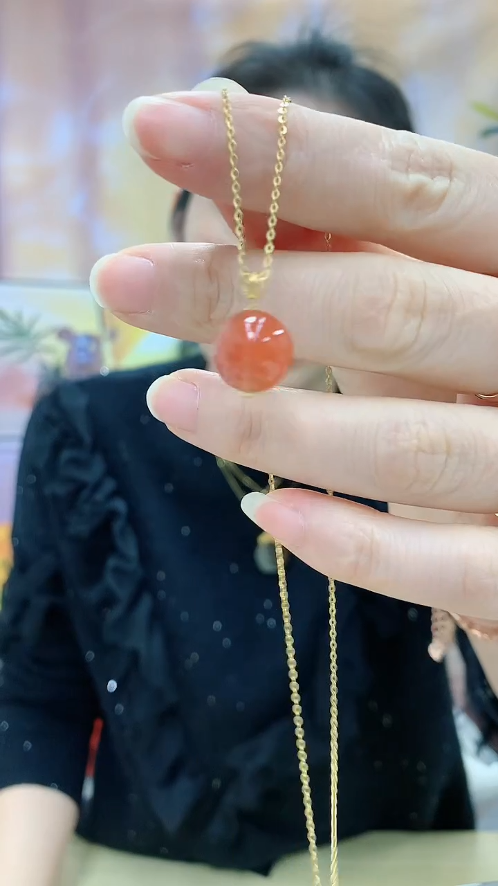 【闪购商品】玛瑙/玉髓吊坠(不含链)18K金镶嵌dd@@南红玛瑙吊坠A05