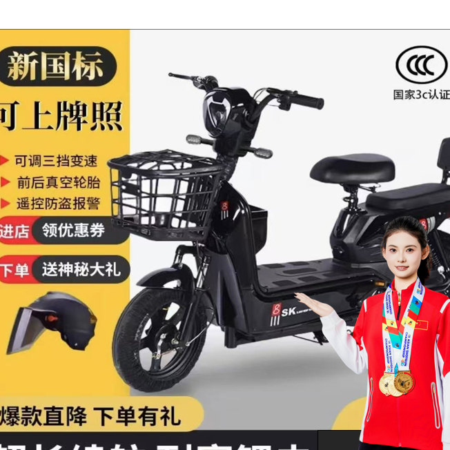 DZ新国标电动自行车升级天能池电池48v两轮脚踏电动自行车