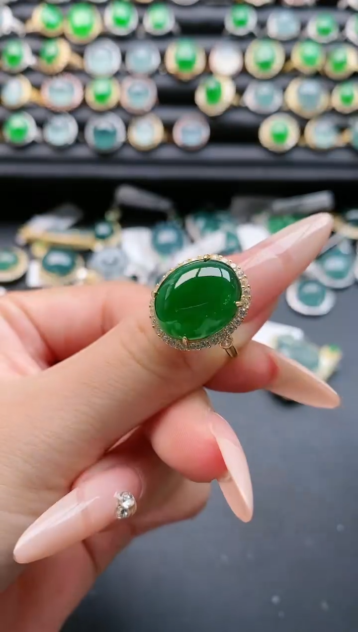 【闪购商品】翡翠戒指银S925镶嵌1111111