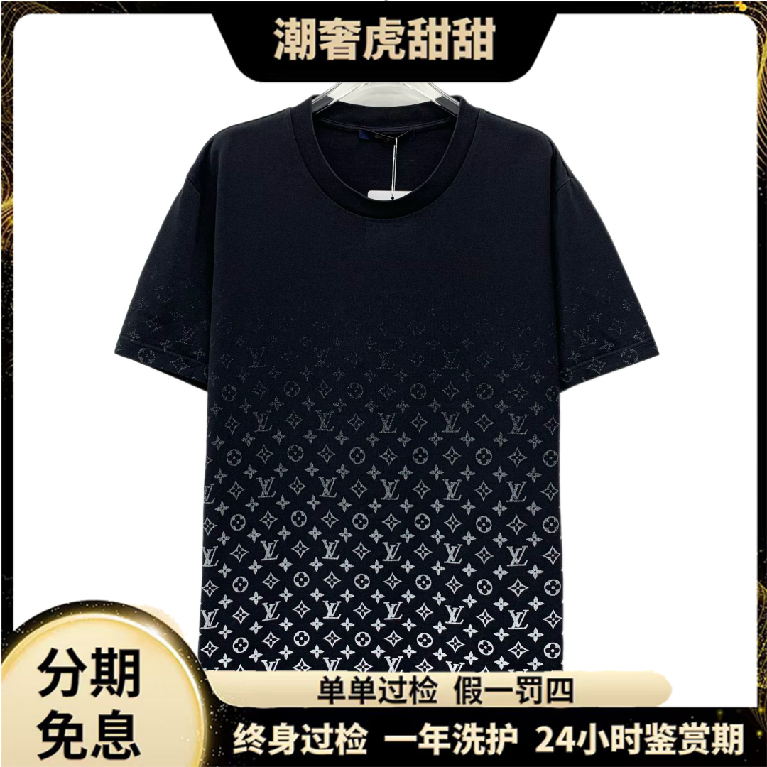 99新 LouisVuitton/路易威登 满印棉质T恤 /XXL码/GW0850 /潮奢虎