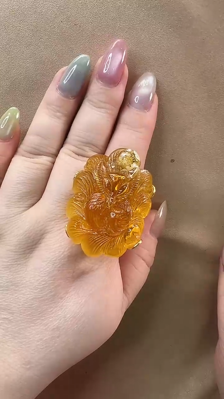 琥珀未镶嵌戒指戒指