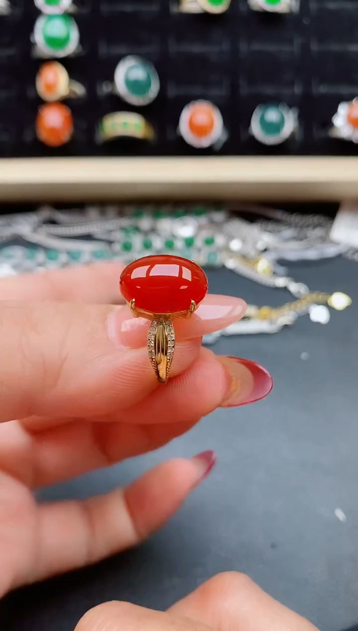 【闪购商品】玛瑙/玉髓戒指银S925镶嵌321321