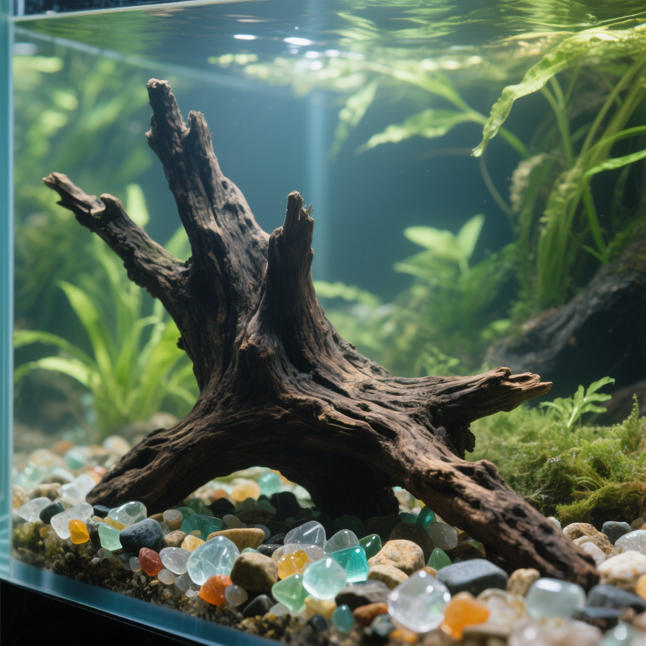 【一物一拍以直播间介绍为准】鱼缸紫柚木树桩飘枝沉木造景一木成景