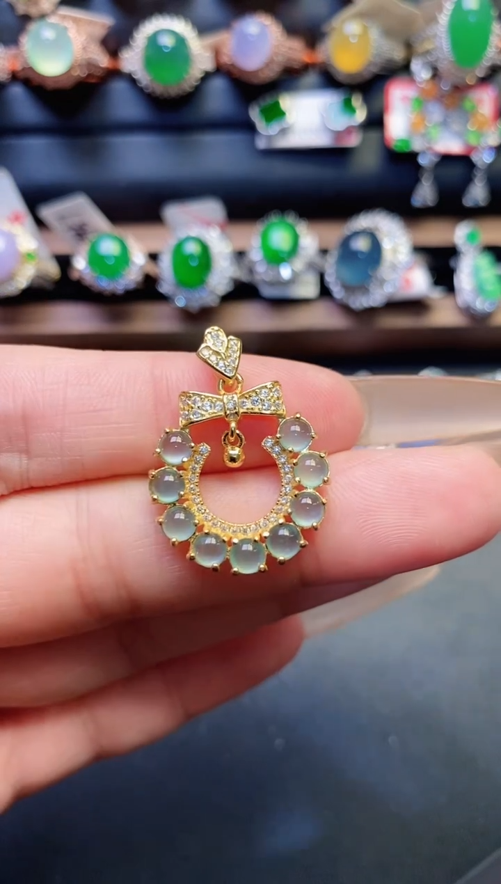 银S925镶嵌戒指翡翠天然