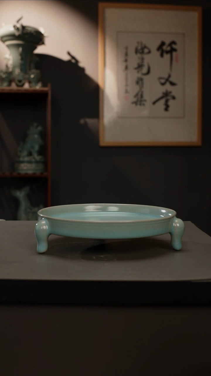 【闪购商品】杯原产地仿古釉三足奁