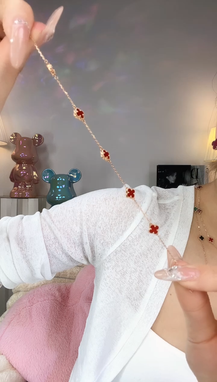 【闪购商品】玛瑙/玉髓手链18K金镶嵌红色手链