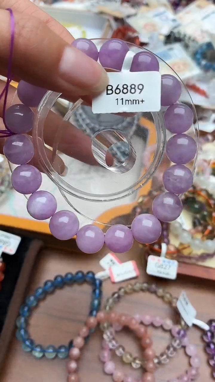 水晶手链未镶嵌紫锂辉11mm