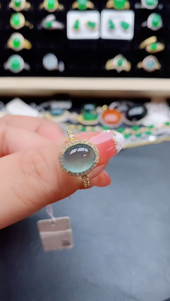 【闪购商品】翡翠戒指银S925镶嵌80500
