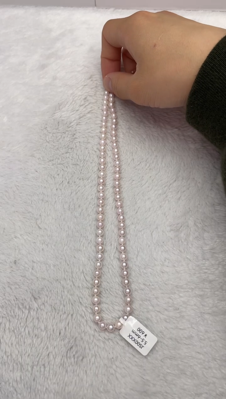 【闪购商品】海水珍珠项链银S925镶嵌AK真多麻5.5-6mm（多样性发一）