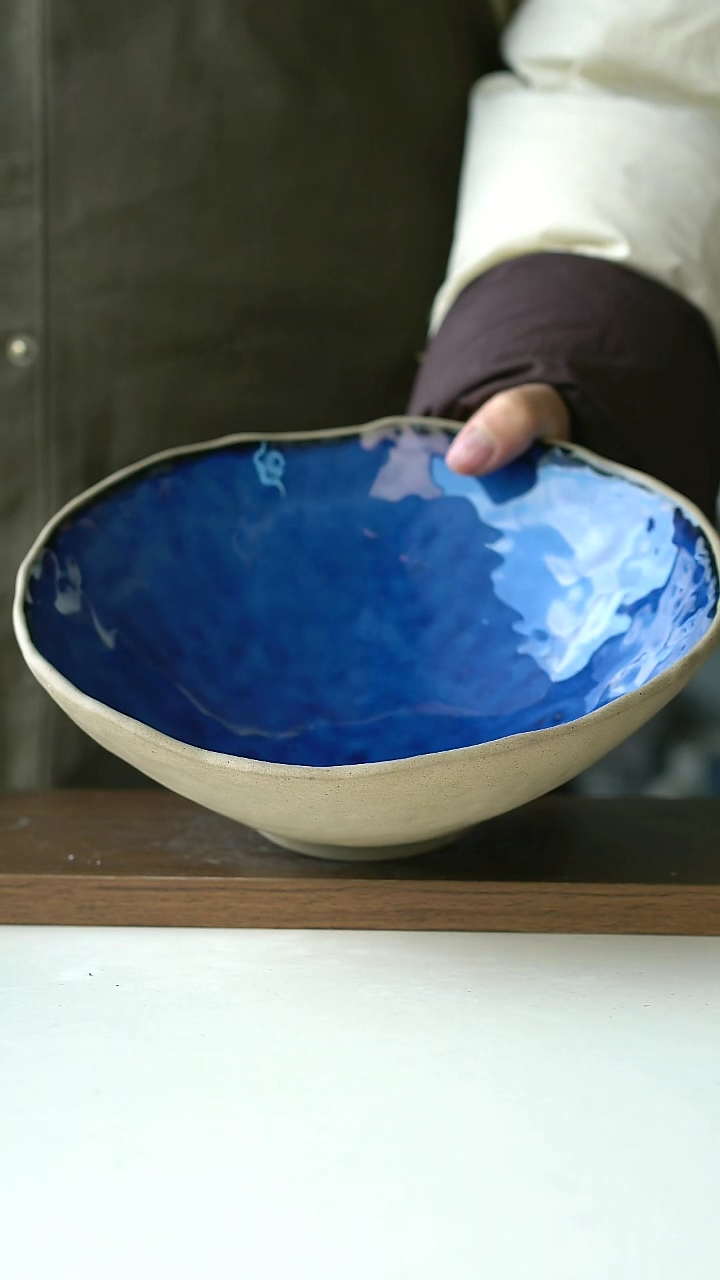 【闪购商品】陶瓷海洋蓝大汤碗@4-2@