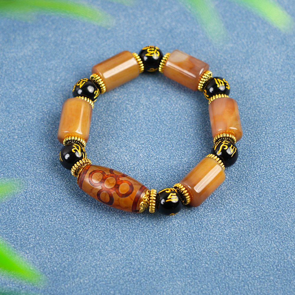 玛瑙手链正品男款玉手链玉石手串百搭送男友爸爸-HTY375