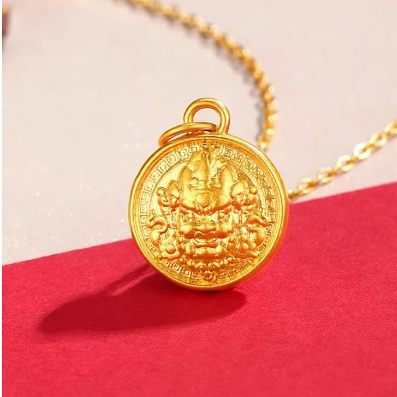 足金999 黄财神单配件简约（赠合金链）