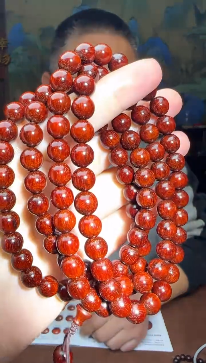 【闪购商品】小叶紫檀手串/手链0.8*108颗270度龙鳞纹原汁原味