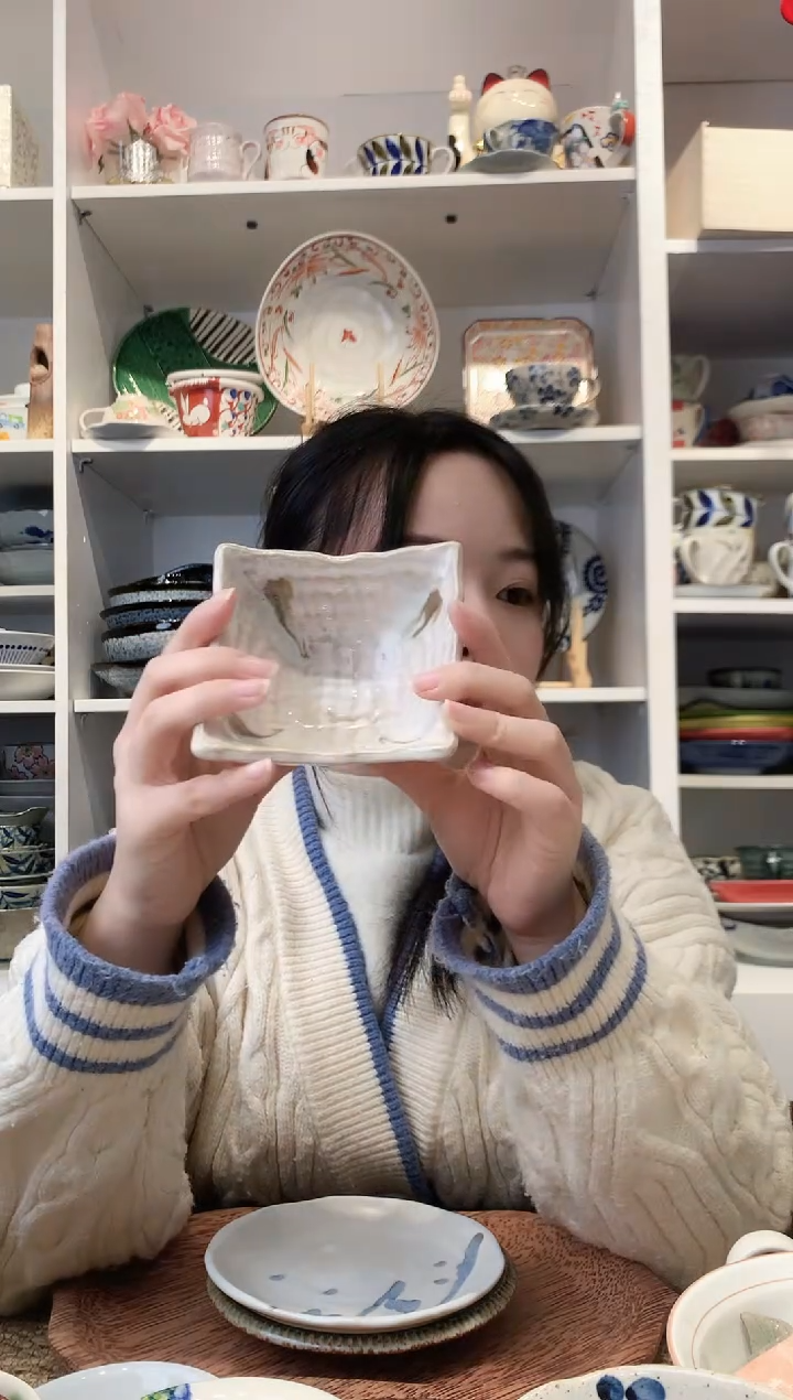 陶瓷【孤品】有田烧四足甜品钵10cm