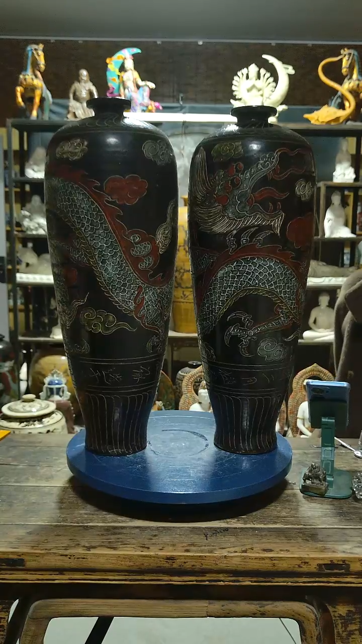 陶阿*磁州窑大个梅瓶