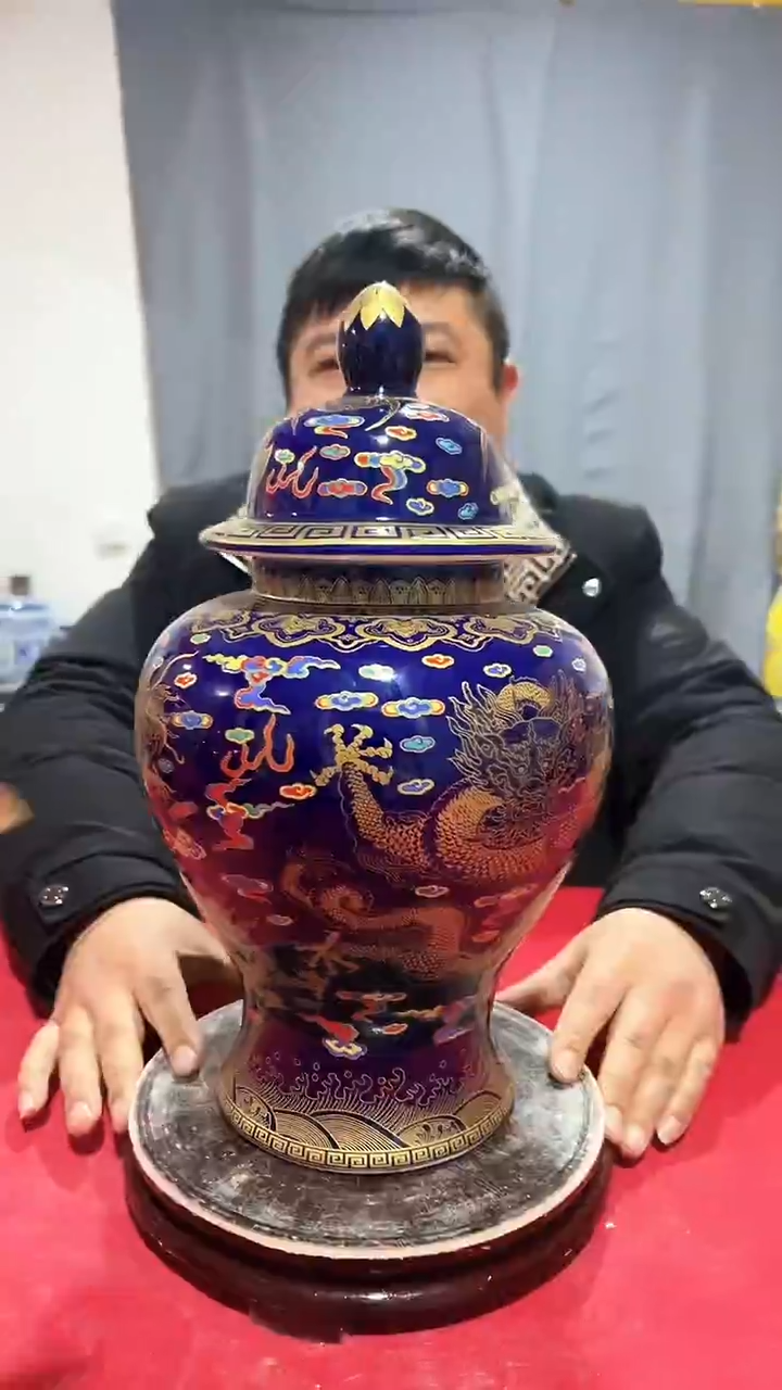 【闪购商品】景德镇景泰蓝五龙将军罐