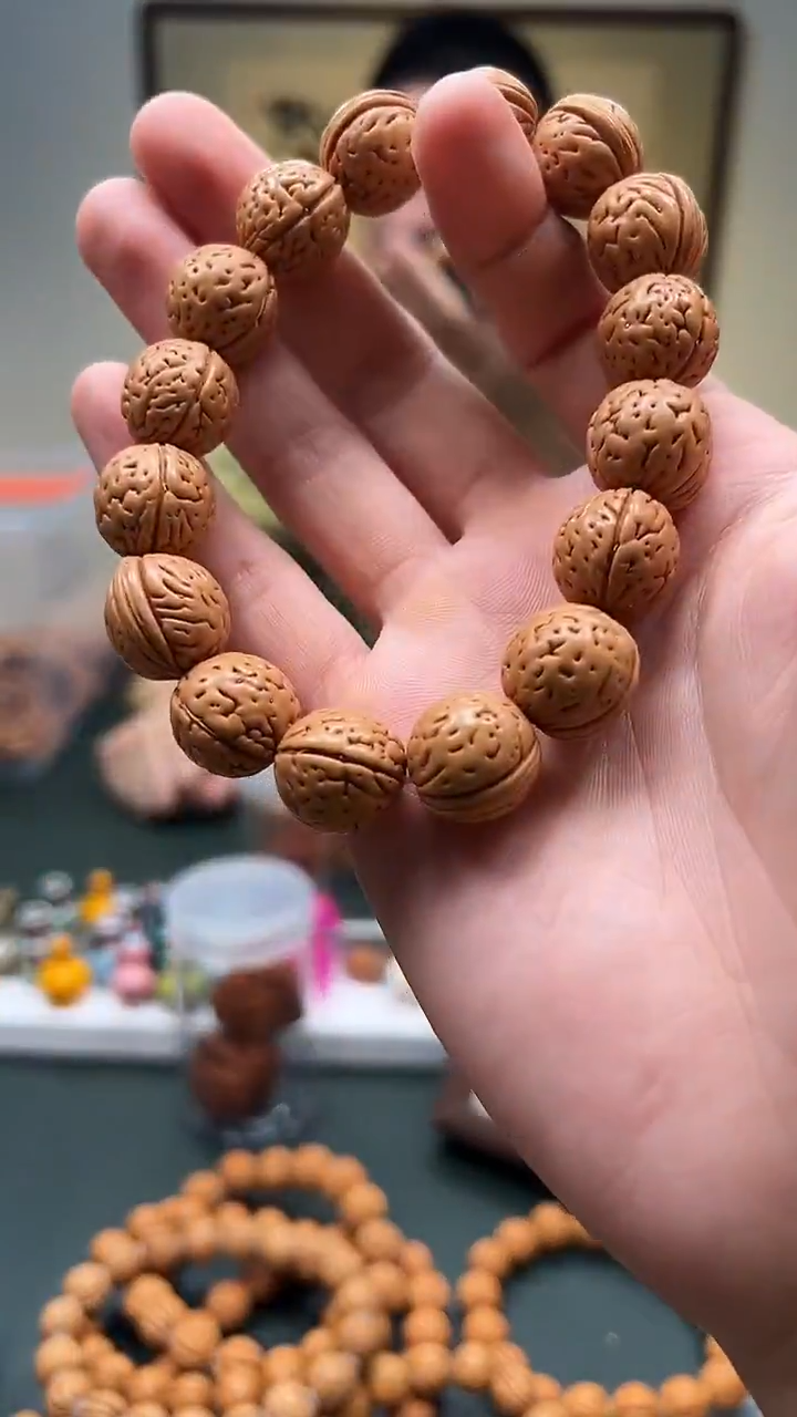 手串桃核16mm左右 东北无修精品桃核单圈 11号