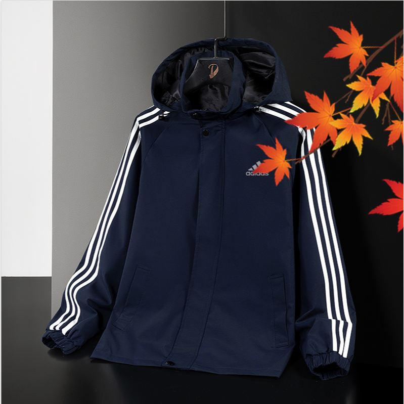 秋季防风防水休闲运动夹克 抗静电夹克冲锋衣外套连帽男士潮流