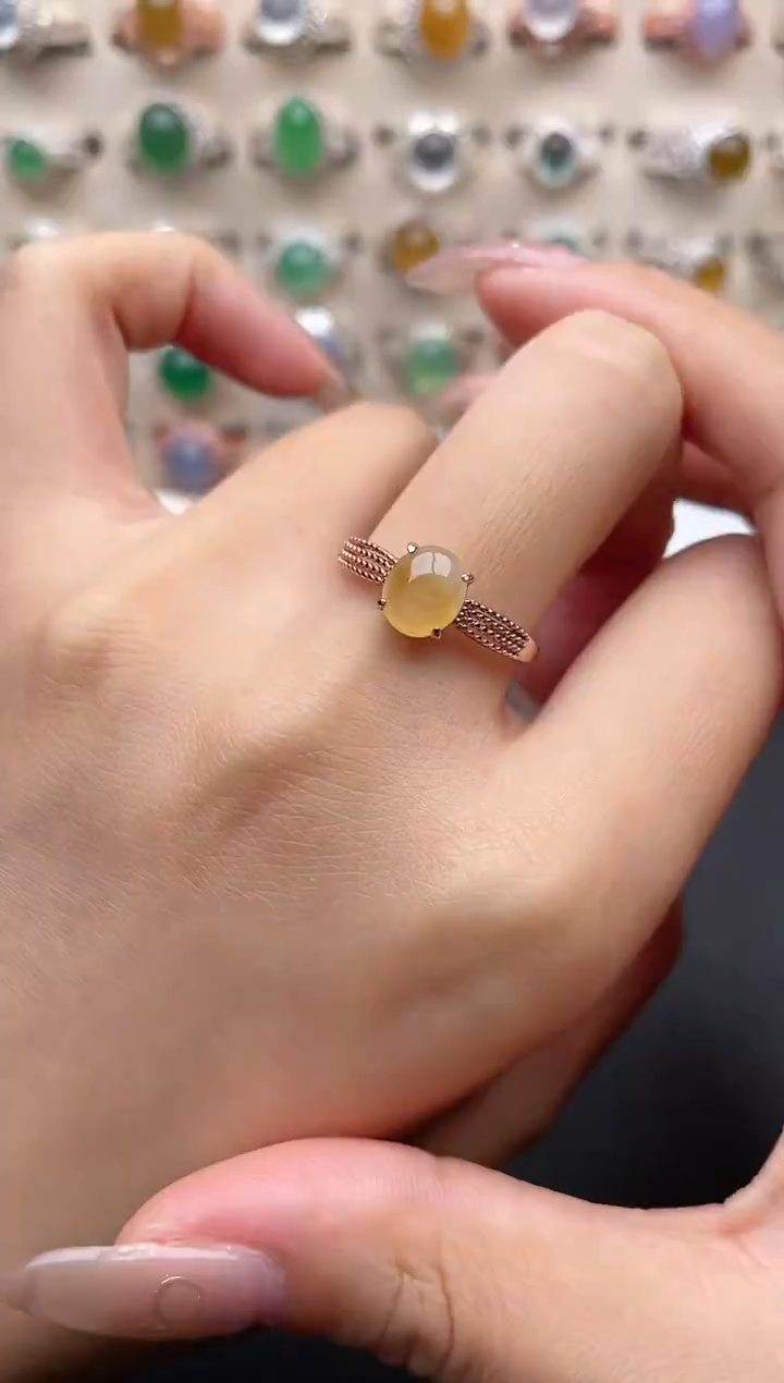 【闪购商品】翡翠戒指银S925镶嵌一物一证一礼盒