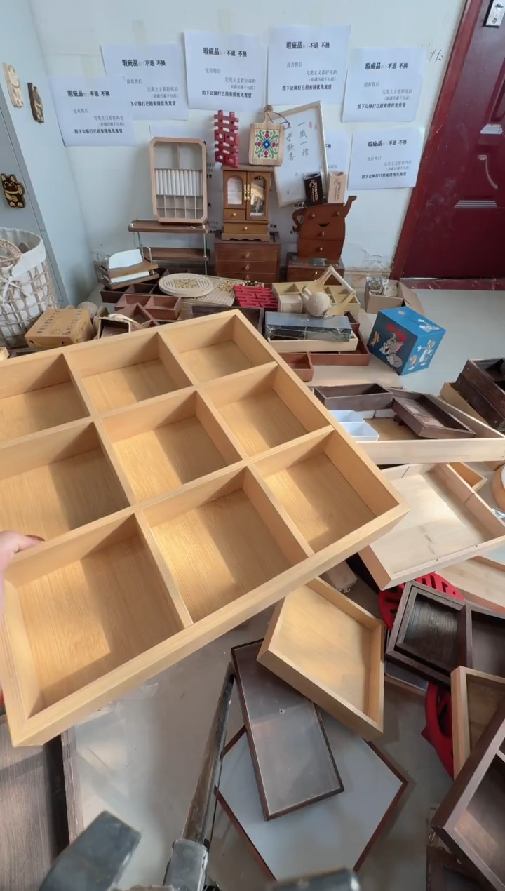 原木色九宫格微瑕拍下不退不换无售后