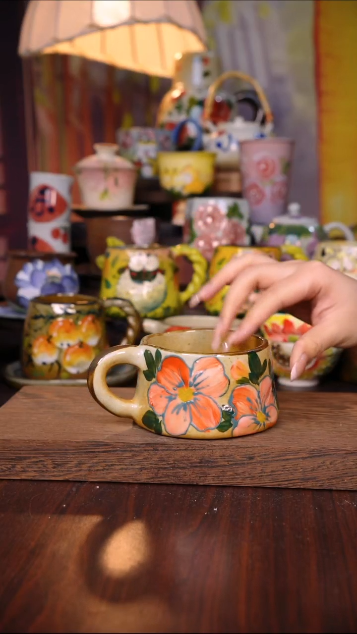 杯子陶泥垚手作 景德镇手工手绘陶瓷器物