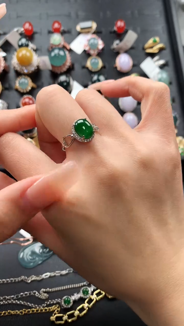 【闪购商品】翡翠戒指银S925镶嵌574645768