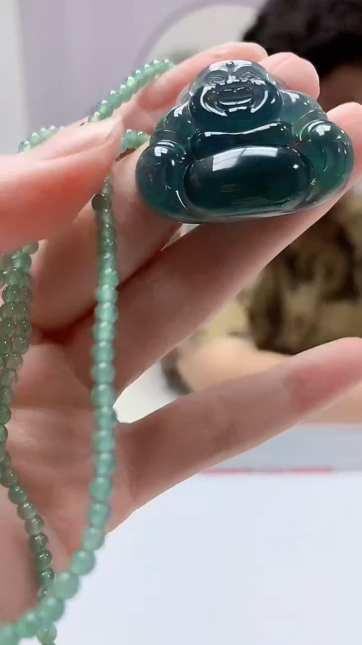 【闪购商品】定制翡翠未镶嵌4688zm-毛货赠珠链佛公420