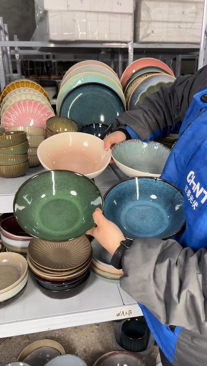 陶瓷外贸尾货瑕疵满20包邮X4 菜碗组合