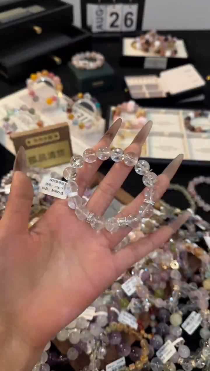 合金手链水晶绿阿赛x1671