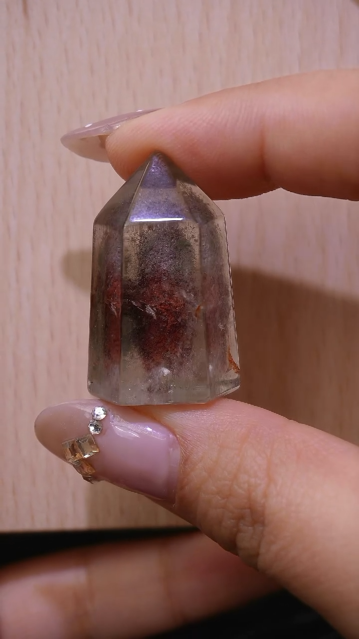 未镶嵌珠宝半成品水晶红绿幽水晶柱摆件