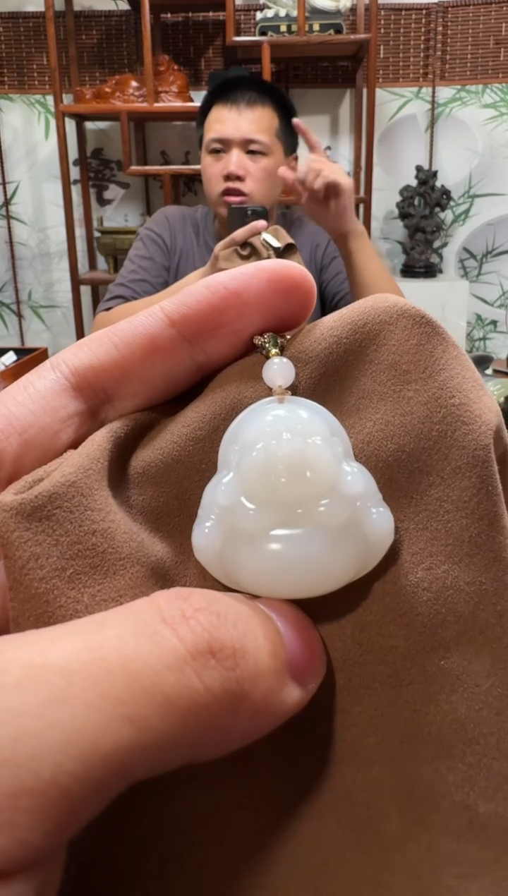 和田玉未镶嵌吊坠(赠链)0998白玉佛公