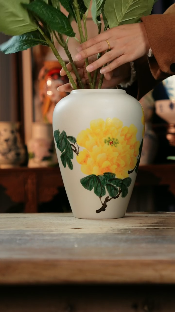 【闪购商品】瓷片景德镇纯手工釉下彩精品花瓶+