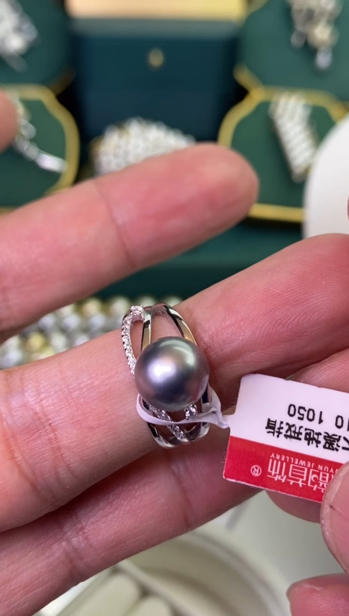 【闪购商品】海水珍珠戒指银S925镶嵌9-10