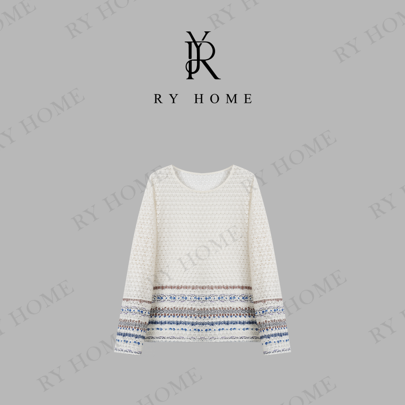 【容雨RYHOME】“千禧自然”系列森系百搭春夏编纱色织针织衫252M2906