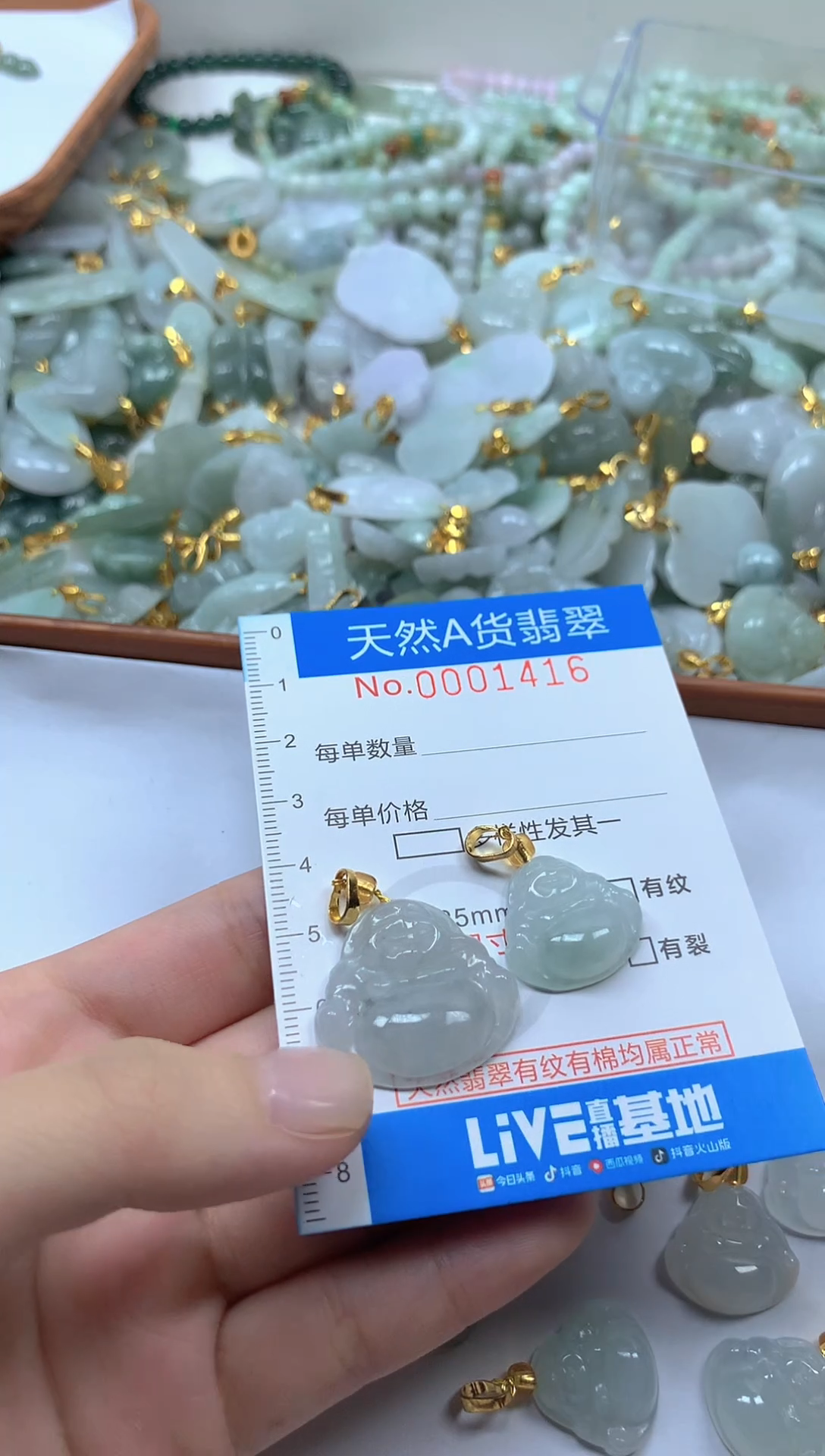 颈饰未镶嵌翡翠踏*行净货挂件-1416