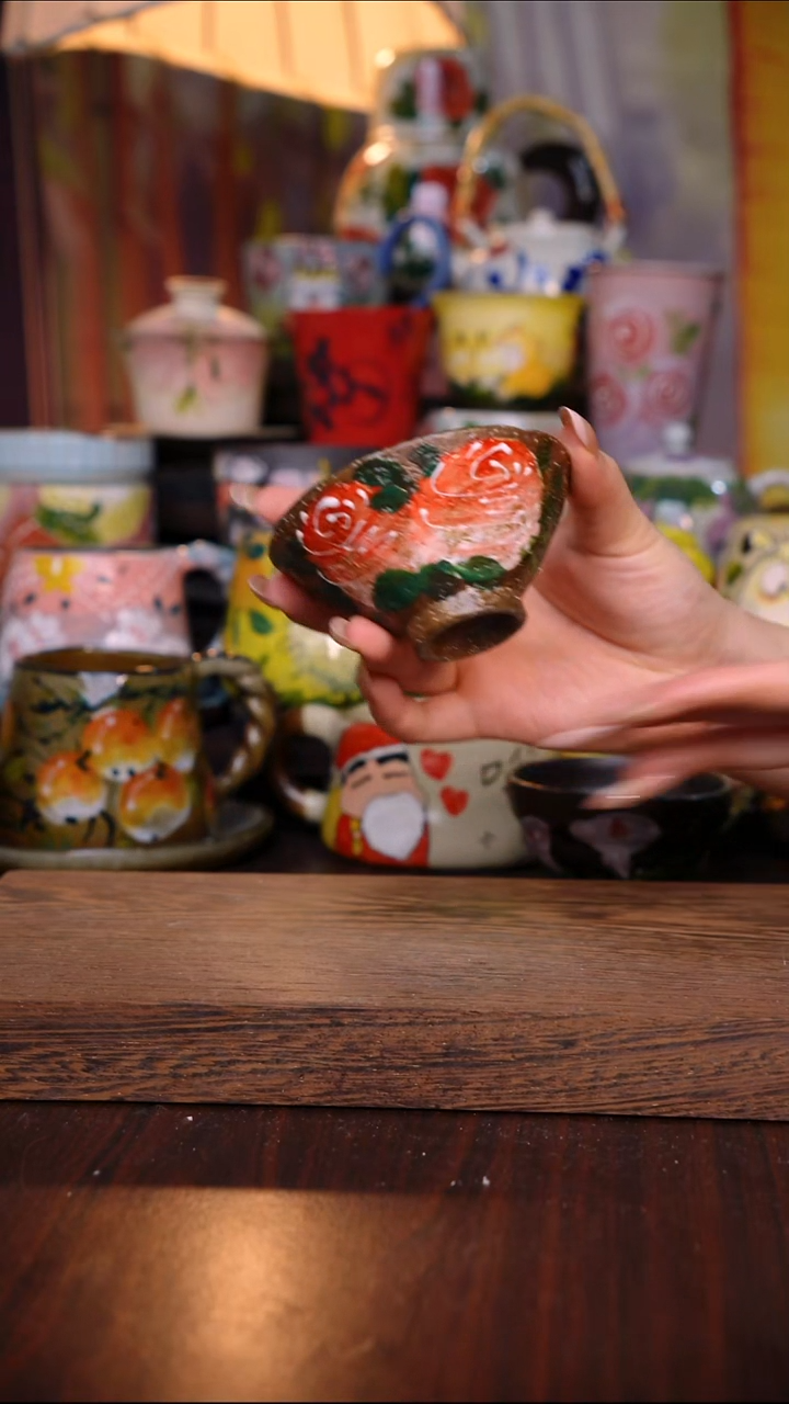 杯子陶泥垚手作 景德镇手工手绘陶瓷器物