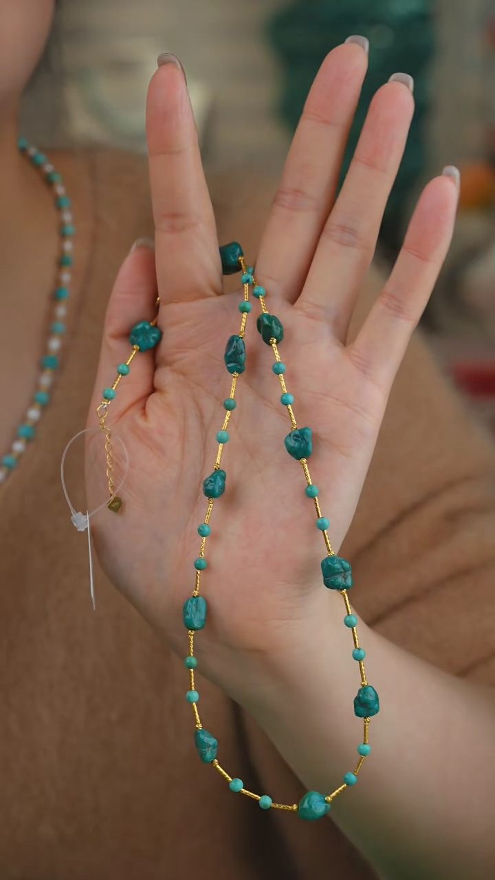 【闪购商品】绿松石项链18K金镶嵌1