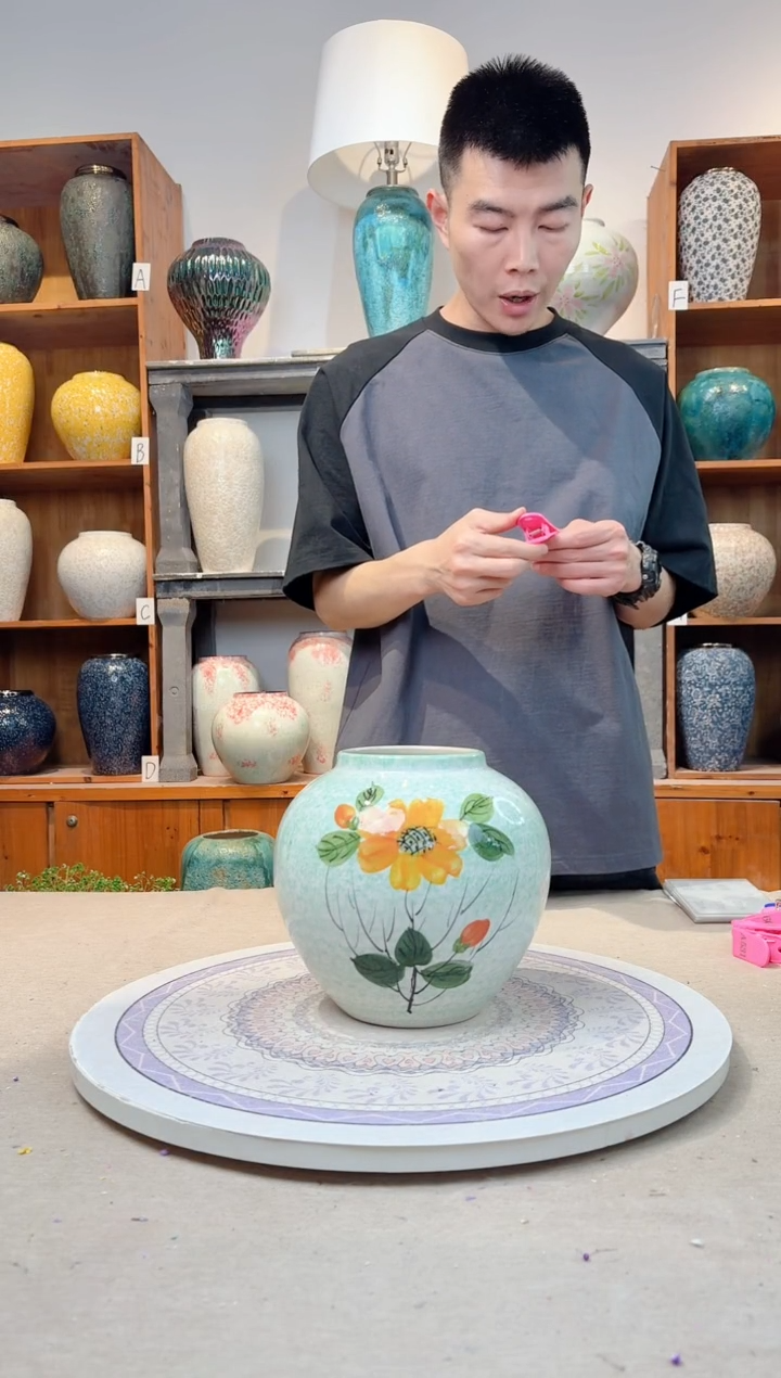 瓶孤品 瑕疵陶瓷花瓶  a735