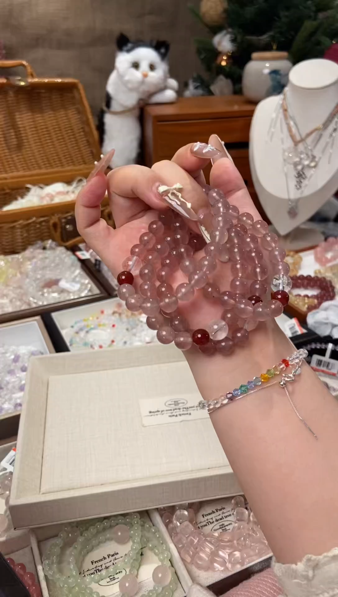 水晶手链未镶嵌孤品捡漏均匀瑕疵介意勿拍