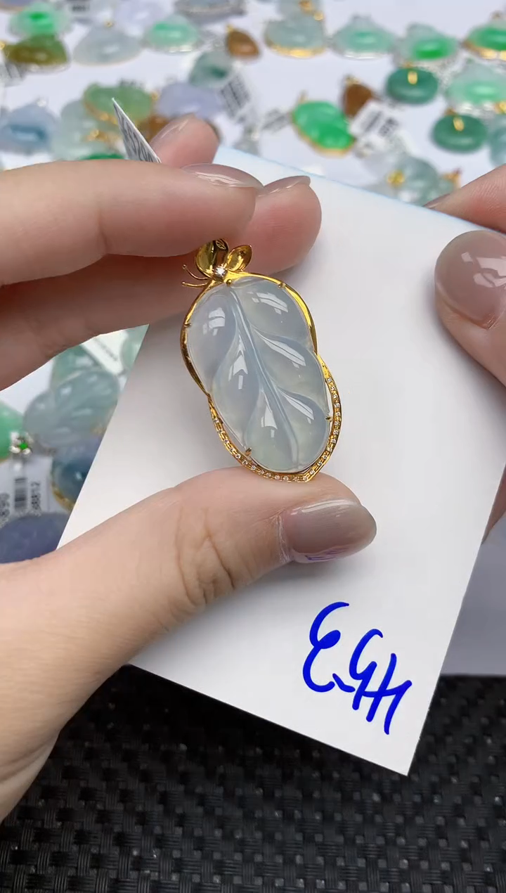 【闪购商品】翡翠颈饰18K金镶嵌天然翡翠A货