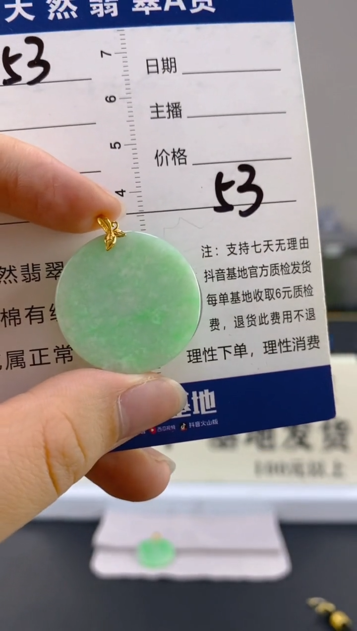 【闪购商品】翡翠颈饰18K金镶嵌天然A货翡翠